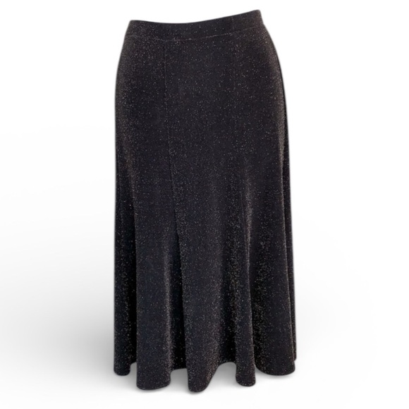 Chico's Dresses & Skirts - CHICO’s TRAVELER full skirt, black, gold flecks. Elastic waist. Sz 1 (US 8)